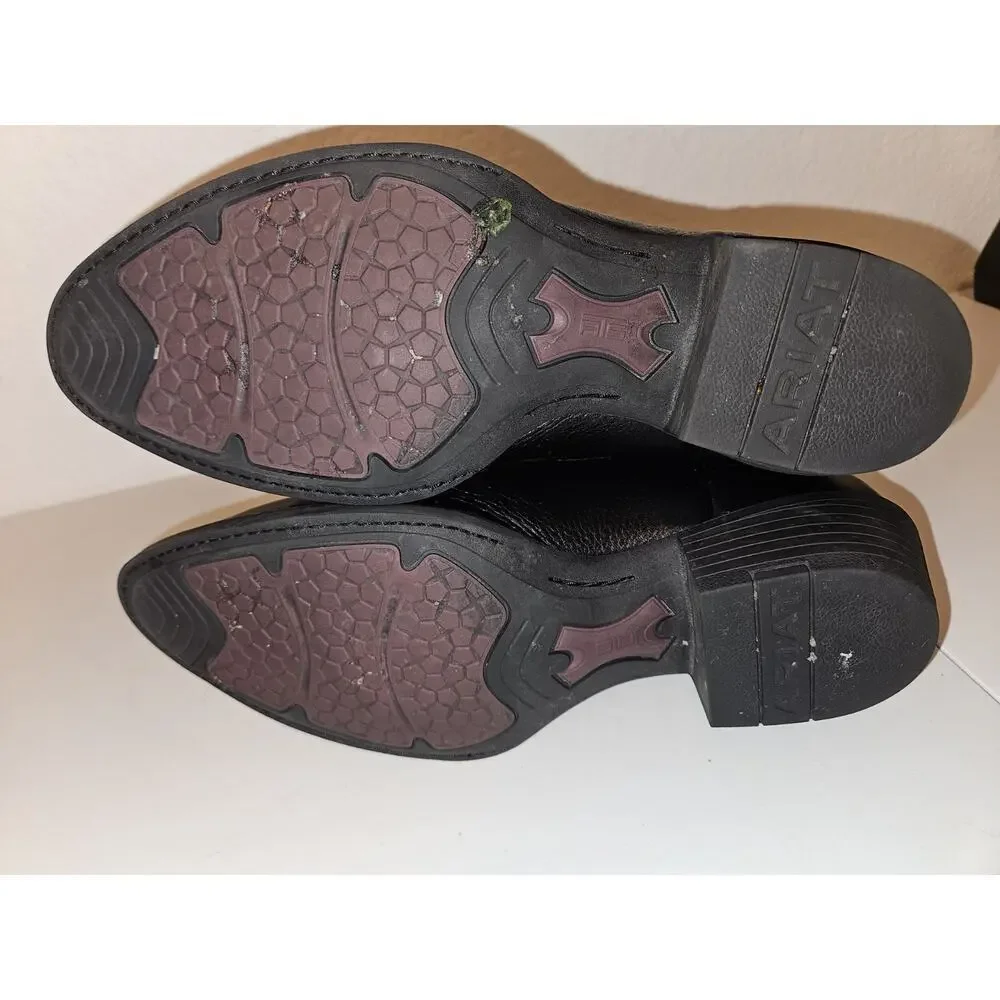 Ariat Men's Heritage Western R Toe Black Deertan Boots 10002218 Size 8.5D EUC - Picture 8 of 10